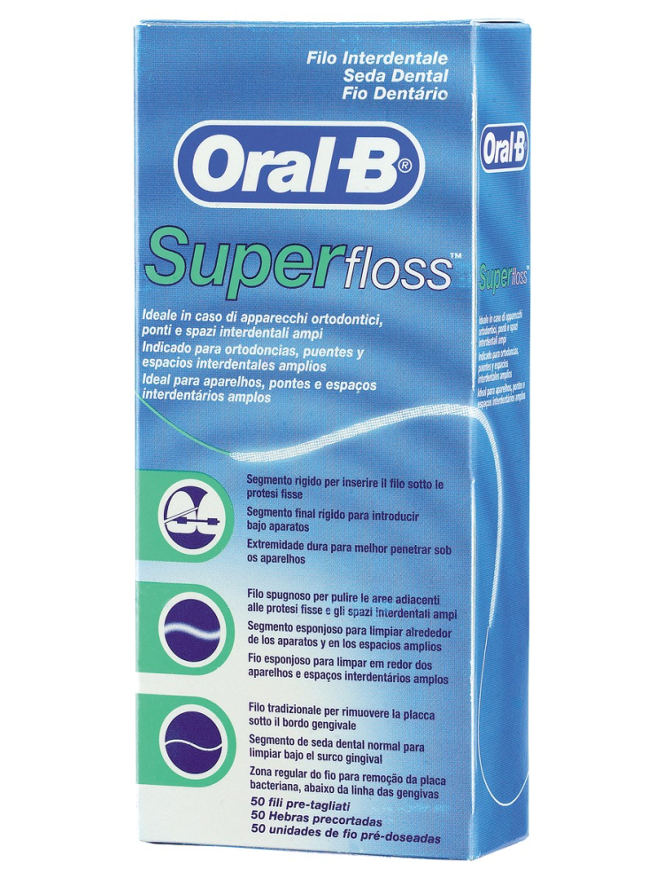 Bunke af forbundet tetraeder Oral B Superfloss tandtråd - Ekulf